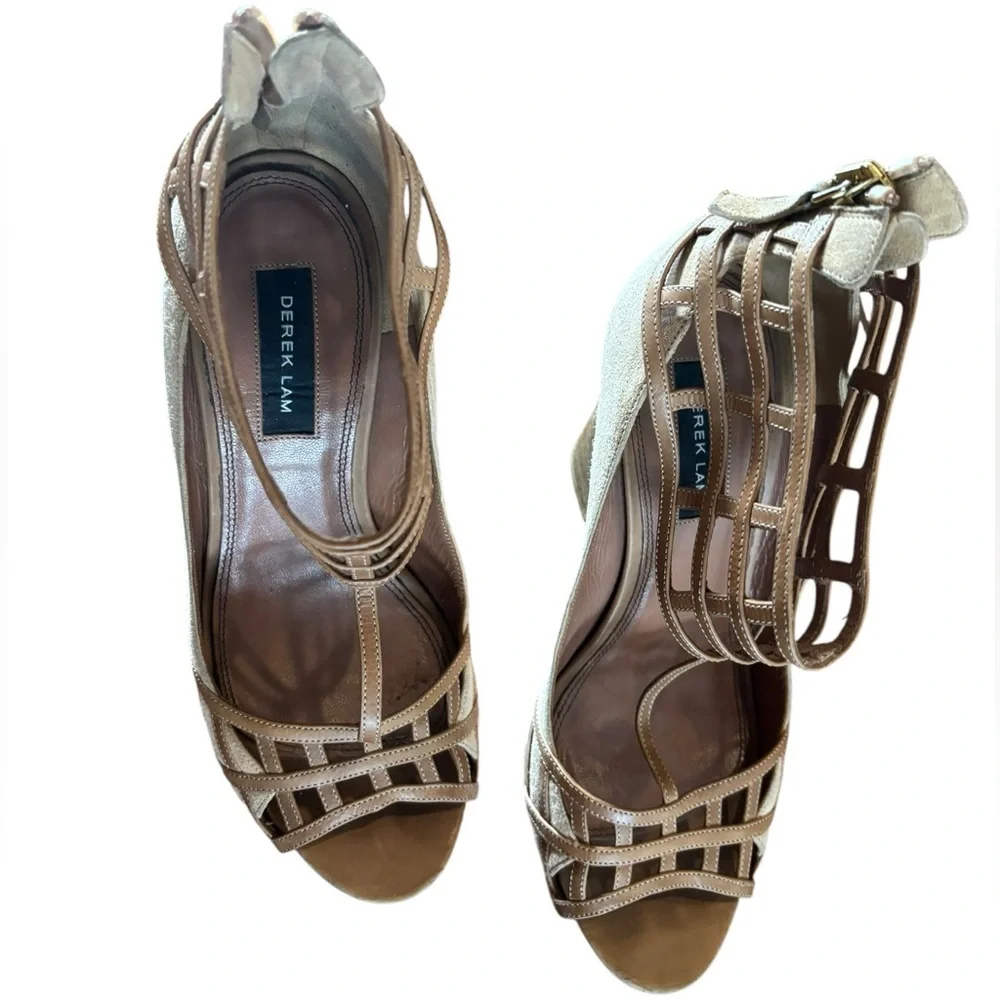 Derek Lam Women's‎ Beryl Strappy Tan Wedge Sandals Size 7.5